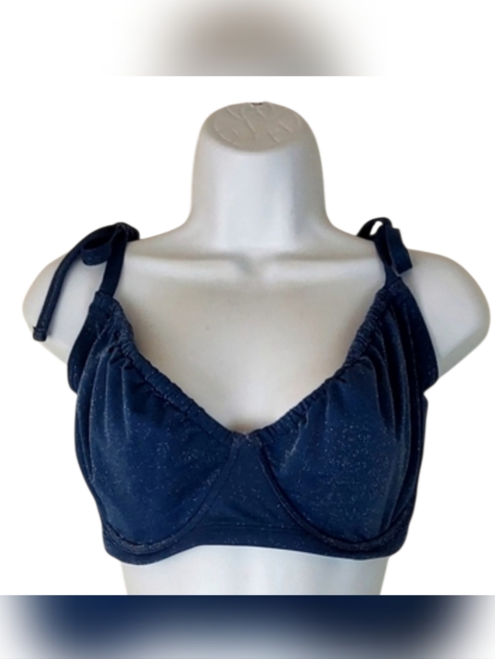 Abercrombie & Fitch Navy Sparkle Bikini Top XL